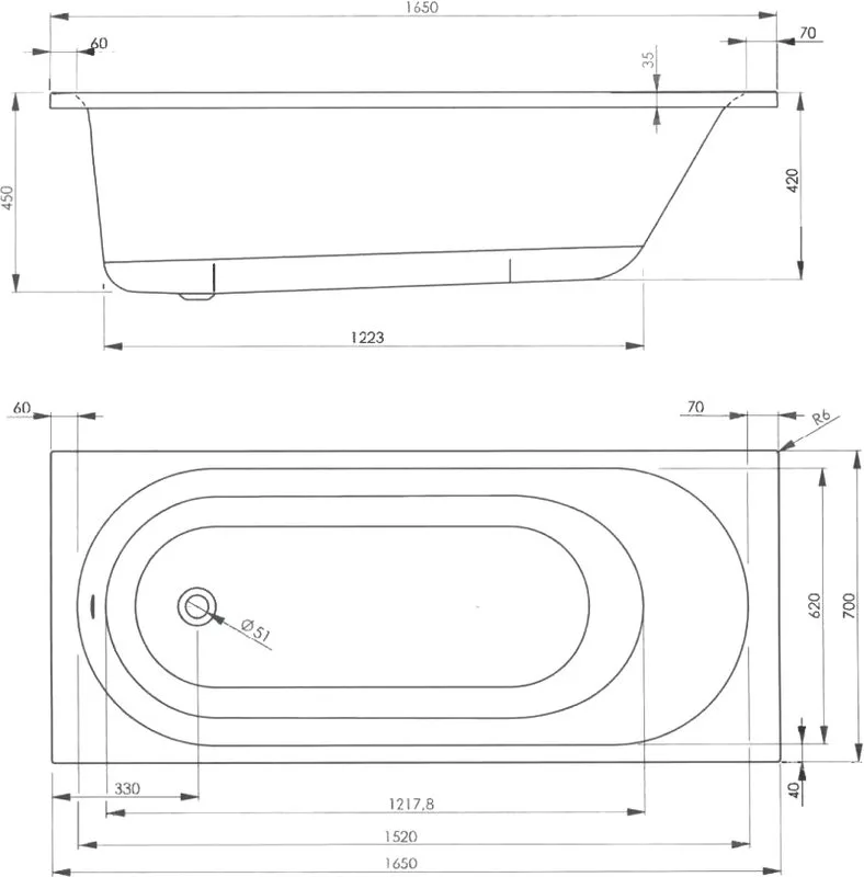 Акриловая ванна Vagnerplast Kasandra 165x70 см, пристенная, белая Sancos — официальный сайт