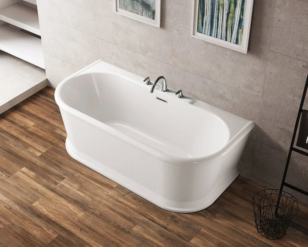 Акриловая ванна BelBagno BB408-1500-800 без опоры 150x80 см, пристенная, белая, овальная Sancos — официальный сайт