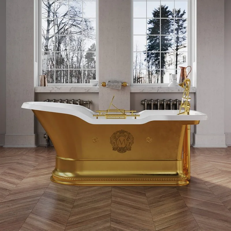 Ванна из искусственного камня Migliore Impero 26351 180x85 см, отдельностоящая, белая, с ручками, со Sancos — официальный сайт