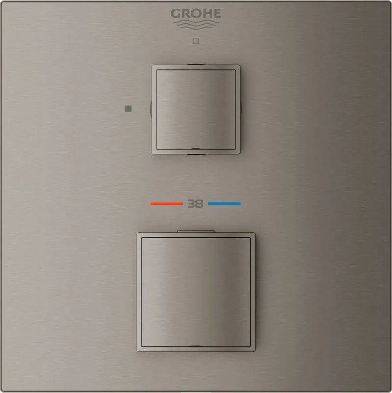 Термостатический смеситель встраиваемый Grohe Grohtherm Cube 24153AL0 для душа, темный графит Sancos — официальный сайт