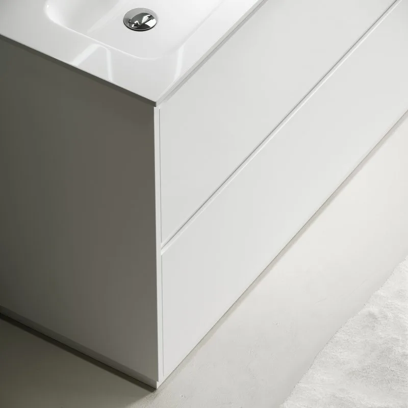 Тумба с раковиной Sancos Libra Floor 120 двойная белая раковина CN7004, белый глянец Sancos — официальный сайт