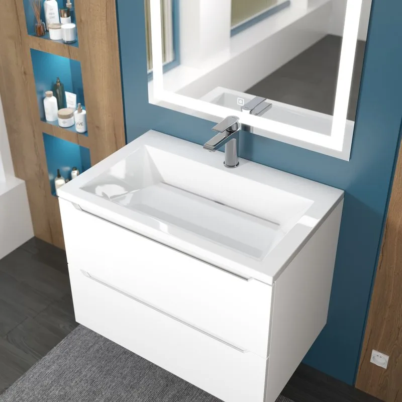 Мебельная раковина Uperwood Olivia 70 глянцевая белая Sancos — официальный сайт