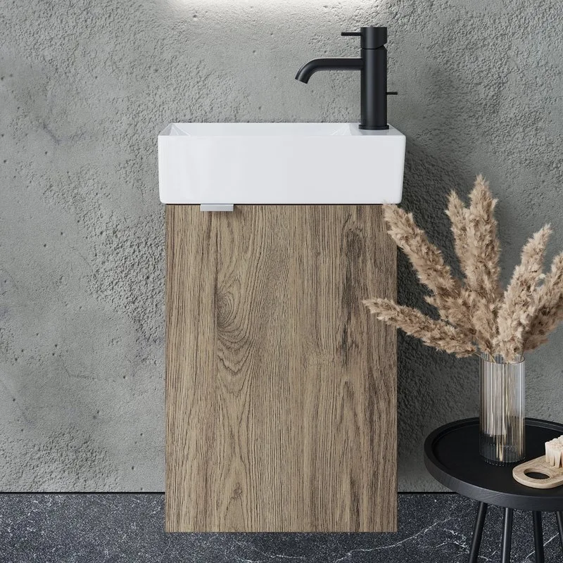 Тумба с раковиной Sancos Mini 35 R подвесная, дуб чарльстон Sancos — официальный сайт