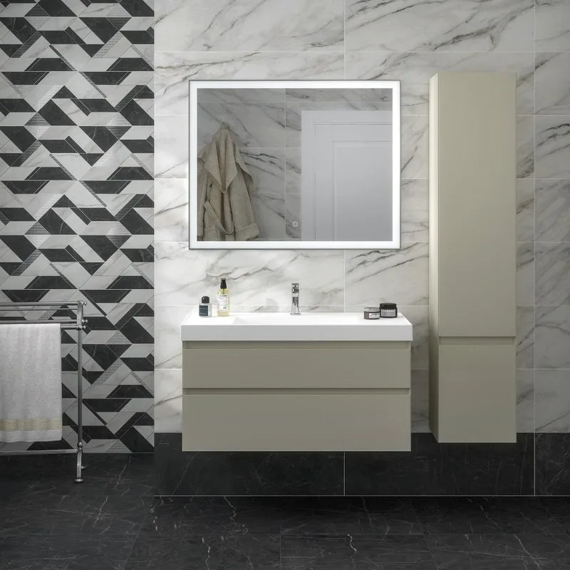 Шкаф-пенал для ванной KERAMA MARAZZI Cubo 165 L лимо матовый Sancos — официальный сайт