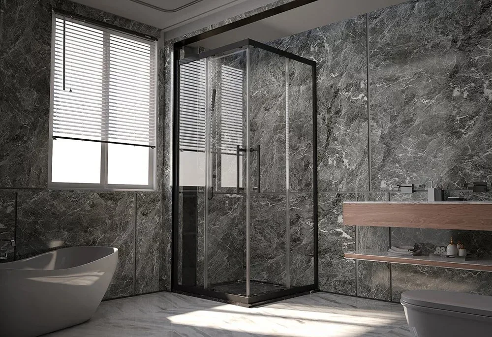 Душевой уголок Veconi Premium Trento PTC-20B 100x90, профиль черный матовый, стекло прозрачное Sancos — официальный сайт