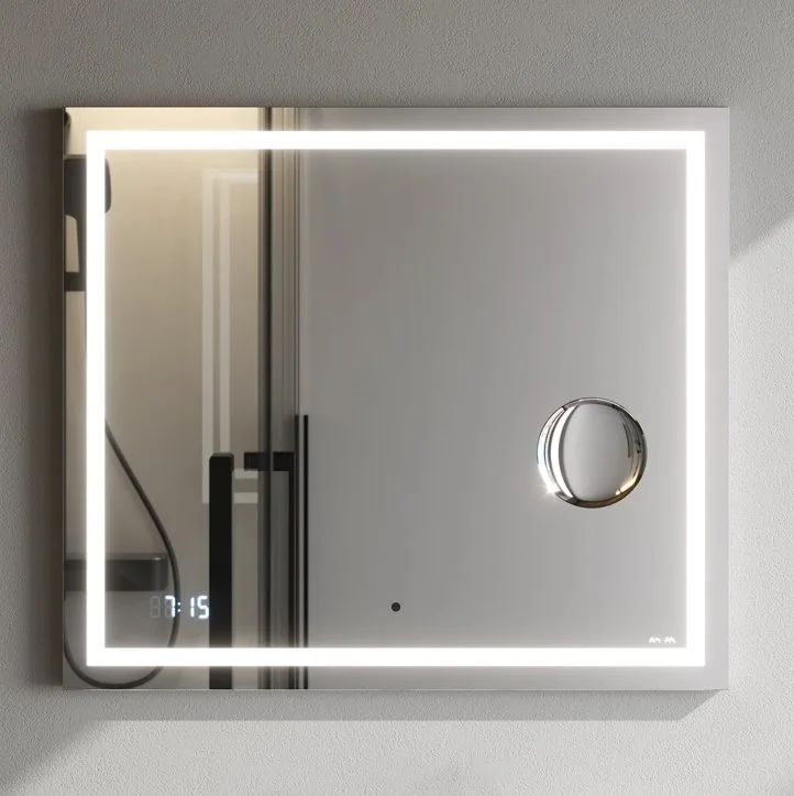 Зеркало AM.PM Gem 80 с LED-подсветкой, часами и косметическим зеркалом Sancos — официальный сайт