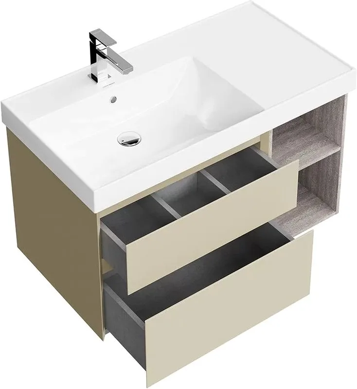 Тумба под раковину без столешницы KERAMA MARAZZI Cubo 90 левая, лимо матовая-древесная Sancos — официальный сайт