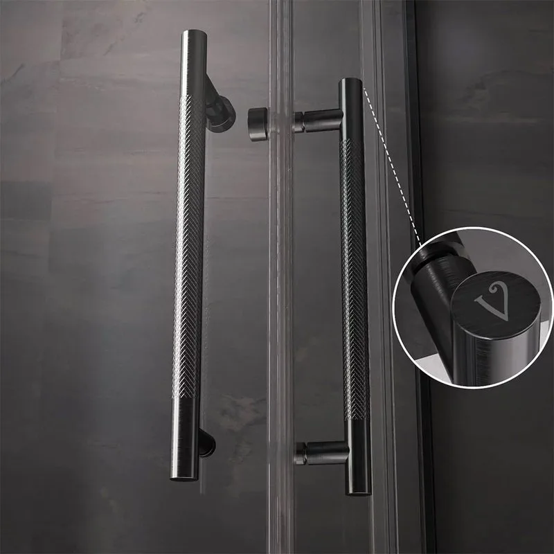 Душевой уголок Veconi Premium Trento PTC-20GR 80x80, профиль брашированный графит, стекло прозрачное Sancos — официальный сайт