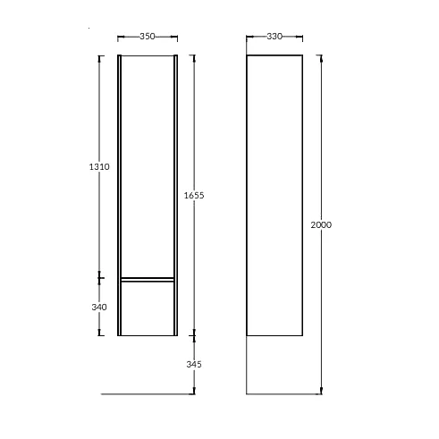 Шкаф-пенал для ванной KERAMA MARAZZI Modula 35 R с дверцей и ящиком, белый глянцевый Sancos — официальный сайт
