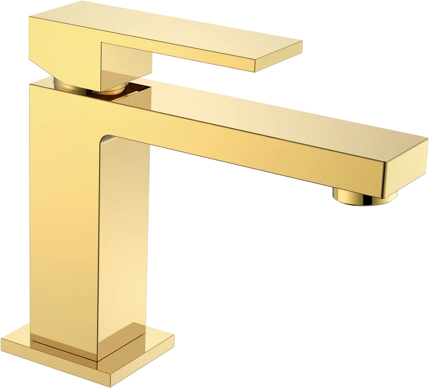 Смеситель для раковины Boheme Qubic 471-G shinny gold Sancos — официальный сайт