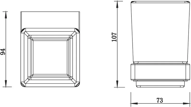 Стакан WHITECROSS Cubo CU2430CR хром Sancos — официальный сайт