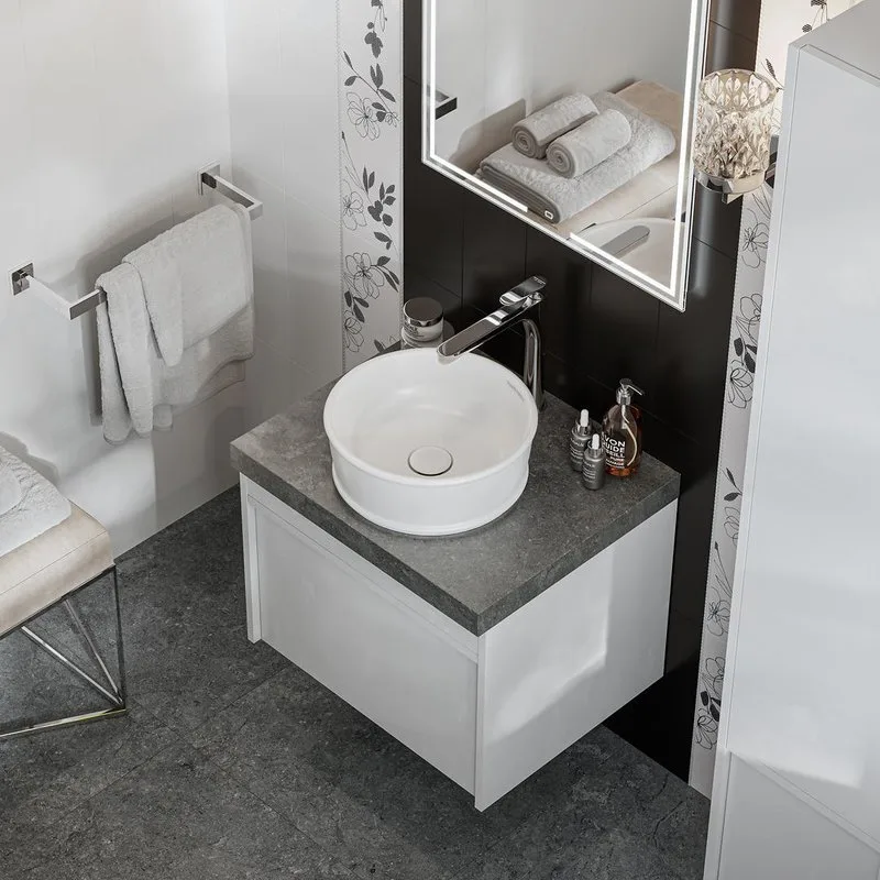 Тумба под раковину без столешницы KERAMA MARAZZI Modula 60 подвесная, белая глянцевая Sancos — официальный сайт