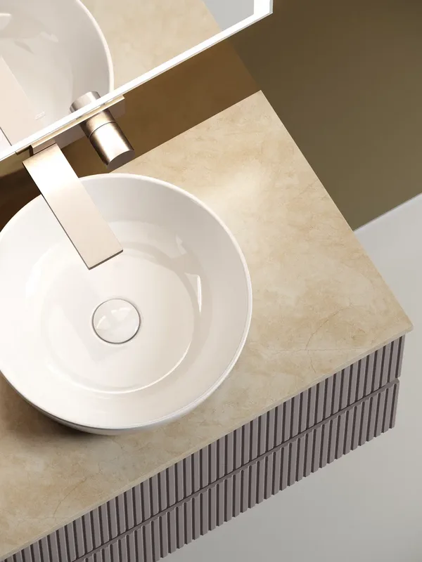 Тумба с раковиной Sancos Snob T 80 см, doha soft, столешница бежевая, раковина CN6013 Sancos — официальный сайт