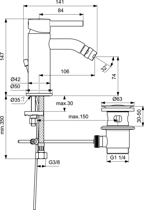 Смеситель для биде Ideal Standard Ceraline BC197AA Sancos — официальный сайт