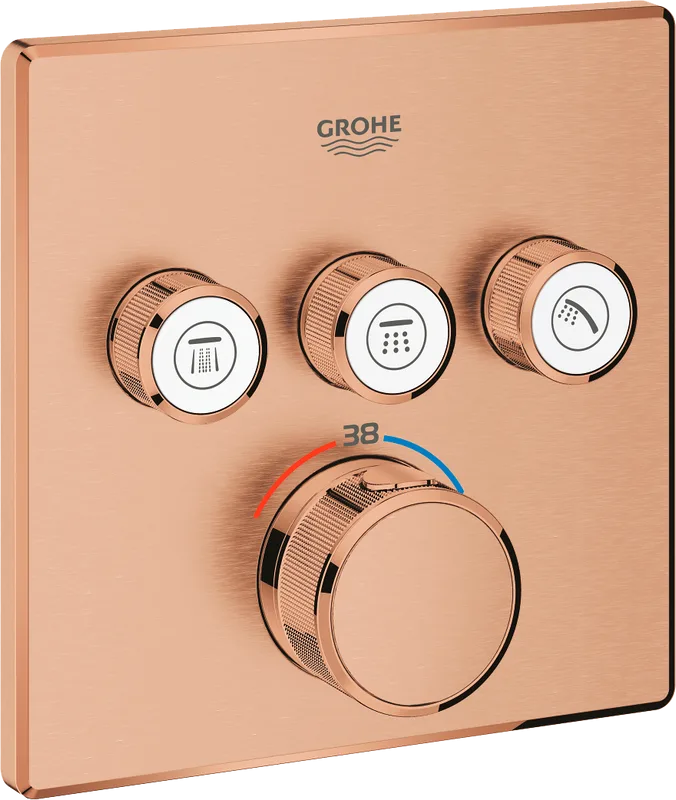 Термостатический смеситель встраиваемый Grohe Grohtherm SmartControl 29126DL0 для душа, теплый закат Sancos — официальный сайт
