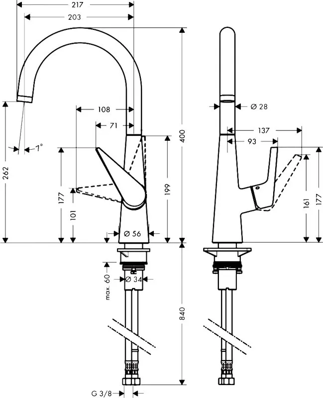 Смеситель для кухни Hansgrohe Talis M51 72816800 сталь Sancos — официальный сайт