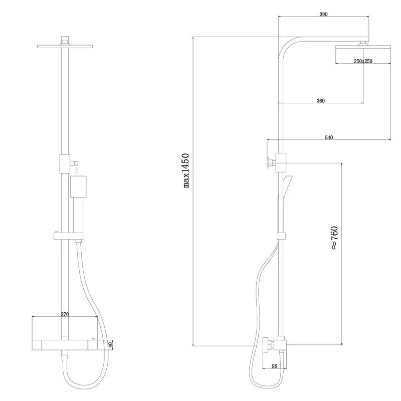 Душевая стойка Abber Daheim AF8260L, хром Sancos — официальный сайт