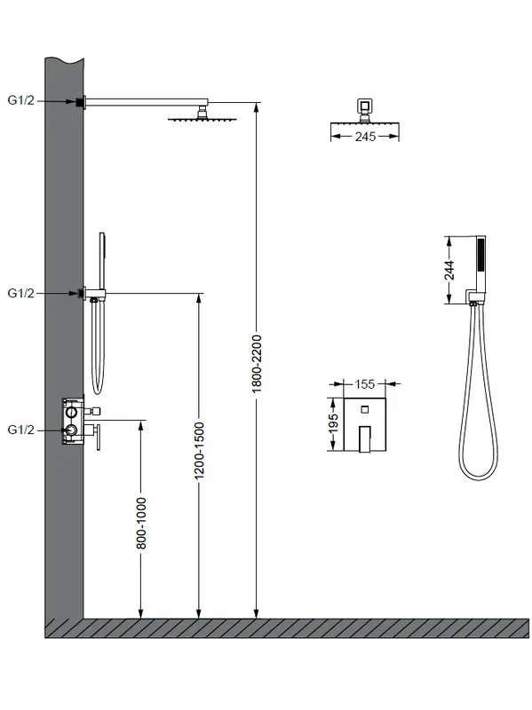 Душевой комплект Vincea Dice VSFW-2DS1GM С ВНУТРЕННЕЙ ЧАСТЬЮ, вороненая сталь Sancos — официальный сайт