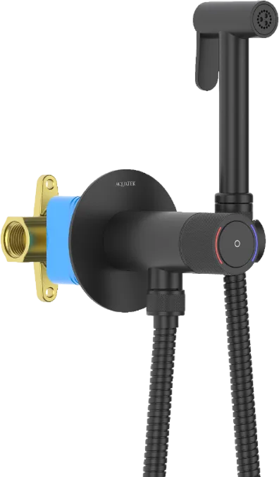 Гигиенический душ AQUATEK Бетта AQ1023MB со смесителем, С ВНУТРЕННЕЙ ЧАСТЬЮ, матовый черный Sancos — официальный сайт