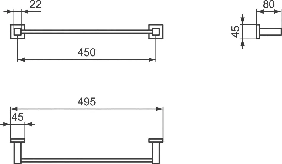 Полотенцедержатель Ideal Standard Iom Square E2196AA 45 см Sancos — официальный сайт