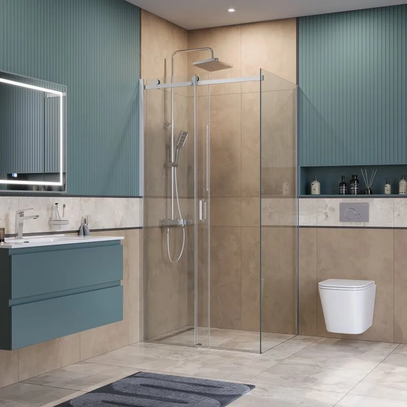 Душевой уголок BelBagno Soft Close-2 AH-1-110/100-C-Cr профиль хром Sancos — официальный сайт