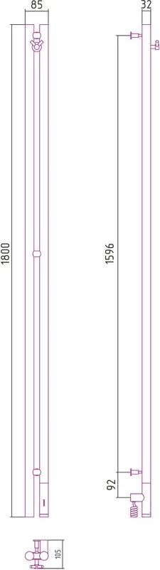 Полотенцесушитель электрический Сунержа Нюанс 3.0 180 см хром, правый Sancos — официальный сайт