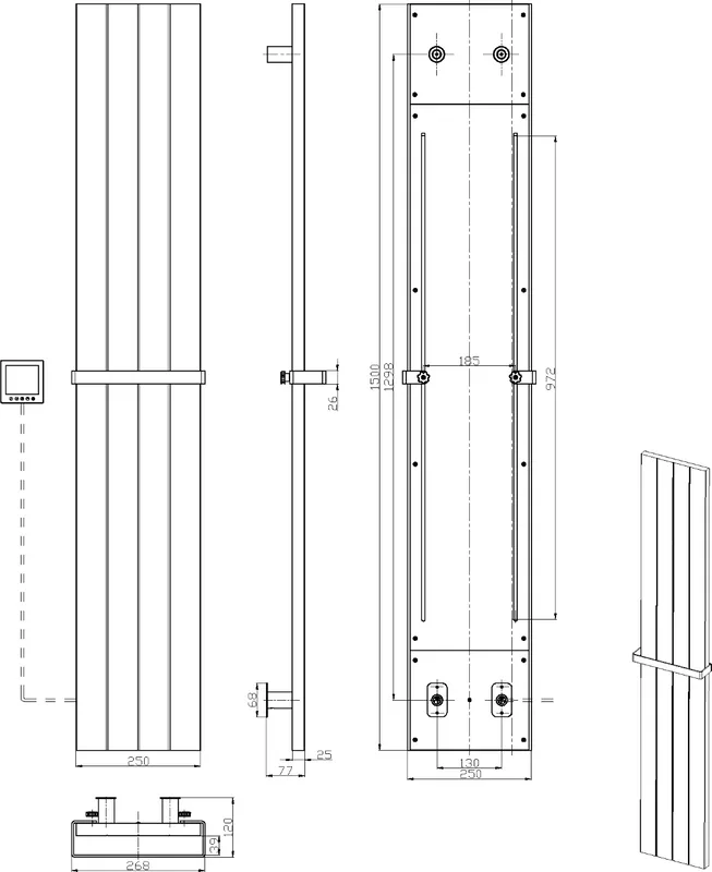 Полотенцесушитель электрический Boheme Flat 725-MW 150х25, белый матовый Sancos — официальный сайт
