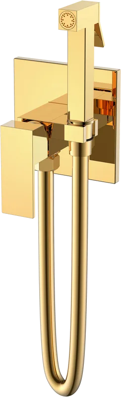 Гигиенический душ Boheme Qubic 477-G со смесителем, С ВНУТРЕННЕЙ ЧАСТЬЮ, shinny gold Sancos — официальный сайт