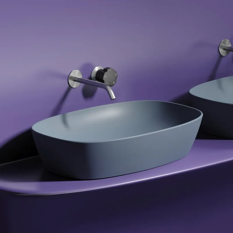 Накладная раковина Ceramicanova Element CN6049MHL серо-голубая матовая Sancos — официальный сайт