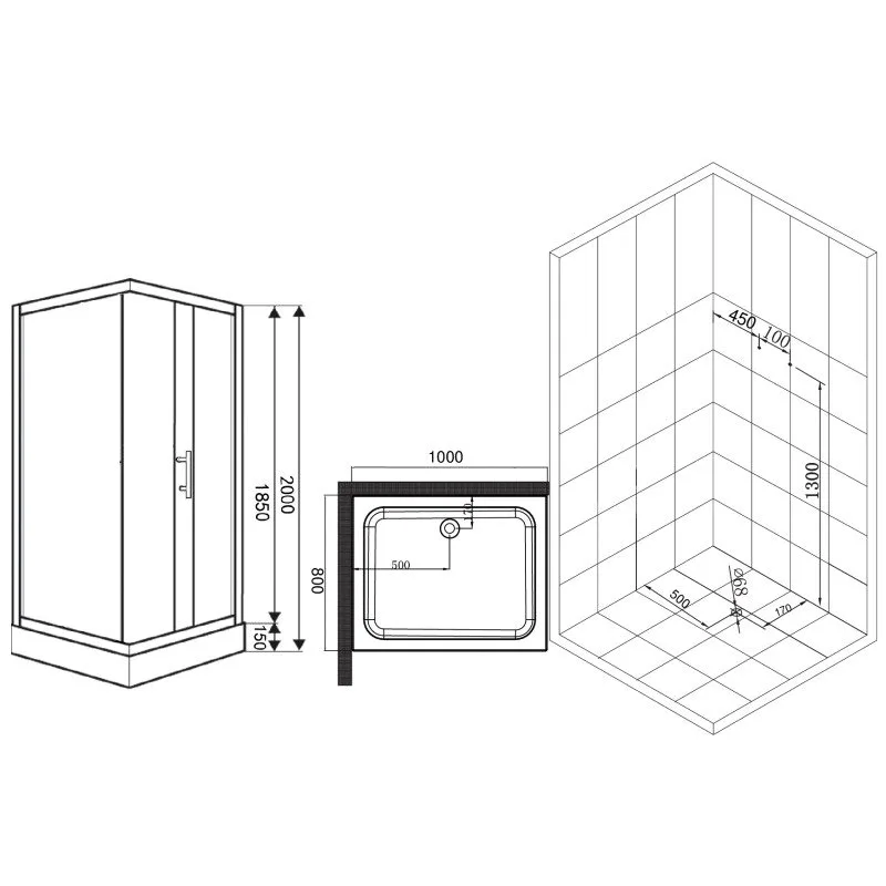 Душевой уголок Esbano ESR-8022C 100x80, с поддоном Sancos — официальный сайт