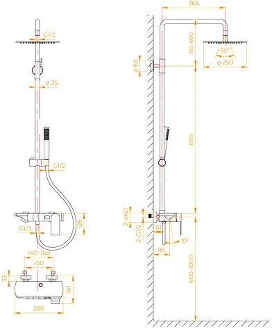 Душевая стойка RGW Shower Panels SP-33G, матовое золото Sancos — официальный сайт