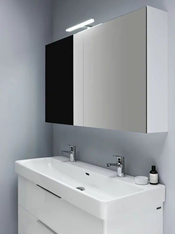 Зеркало-шкаф Laufen Base 100 белое глянцевое Sancos — официальный сайт
