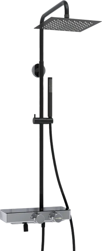 Душевая стойка Wasserkraft Abens 2000 A114.255.217.CB Thermo, с термостатом, черная Sancos — официальный сайт