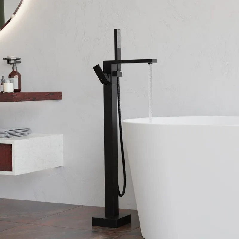 Напольный смеситель для ванны с душем RGW Shower Panels SP-350B, черный Sancos — официальный сайт