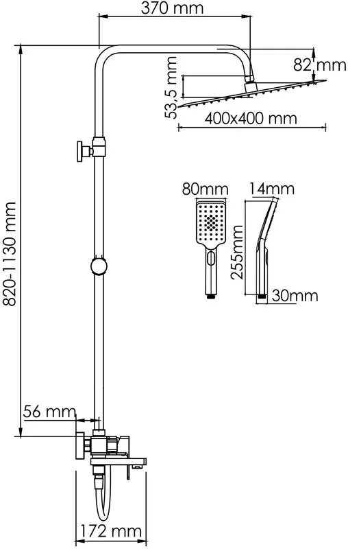 Душевая стойка Wasserkraft Aller A177.119.103.087.CH, хром Sancos — официальный сайт