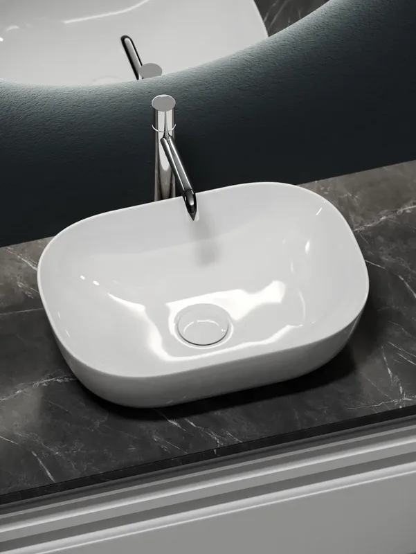 Тумба с раковиной Sancos Very 100 см, bianco, столешница черный мрамор, раковина CN6009 Sancos — официальный сайт