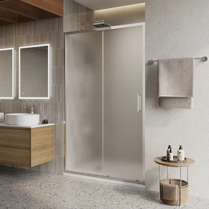 Душевая дверь в нишу BelBagno Luce BF-1-120-P-Cr профиль хром, стекло рифленое Sancos — официальный сайт