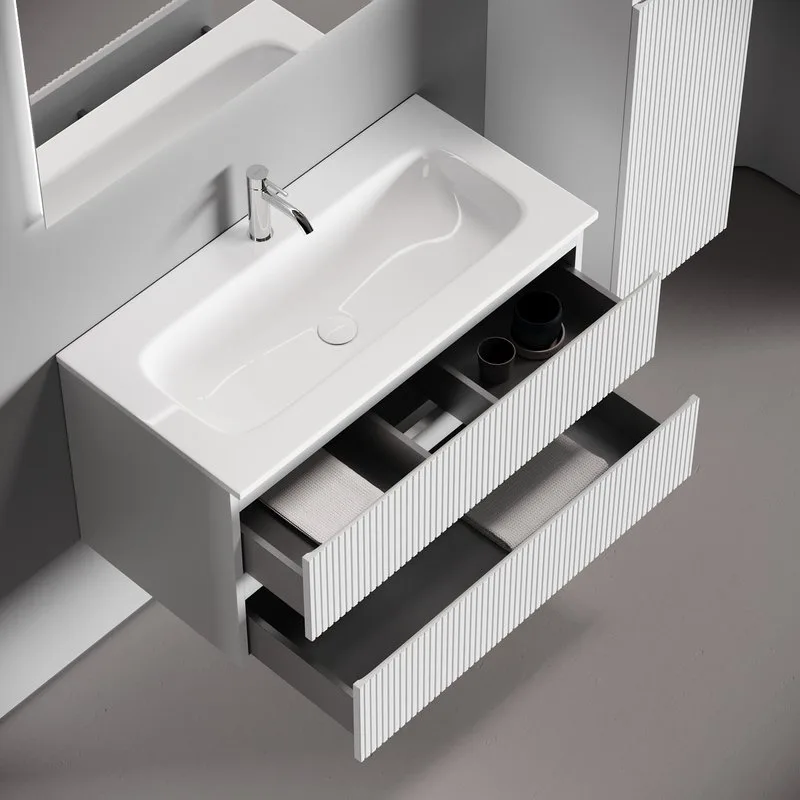 Тумба с раковиной Sancos Snob T 90 подвесная, bianco, раковина СN7019 Sancos — официальный сайт
