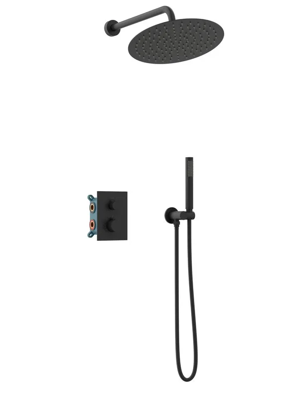 Душевой комплект ALTROBAGNO Юнион (Unione) 040408 MB С ВНУТРЕННЕЙ ЧАСТЬЮ, матовый черный Sancos — официальный сайт
