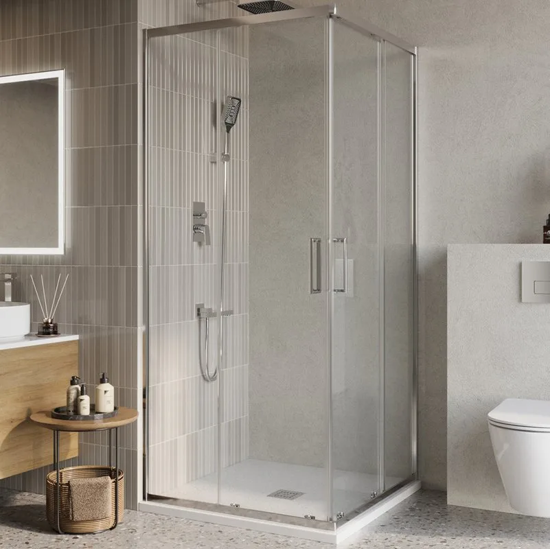 Душевой уголок BelBagno Luce A-2-90-C-Cr 90x90, профиль хром, стекло прозрачное Sancos — официальный сайт