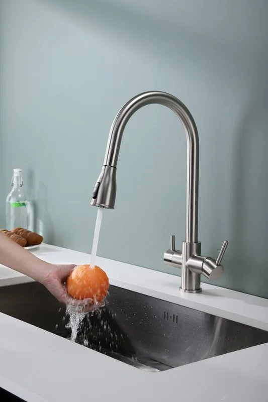 Смеситель для кухни Paulmark Lange 214212-NI никель Sancos — официальный сайт