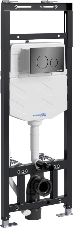 Система инсталляции для унитазов Wasserkraft Alme 15TLT.010.ME.PB02, с кнопкой смыва черной Sancos — официальный сайт