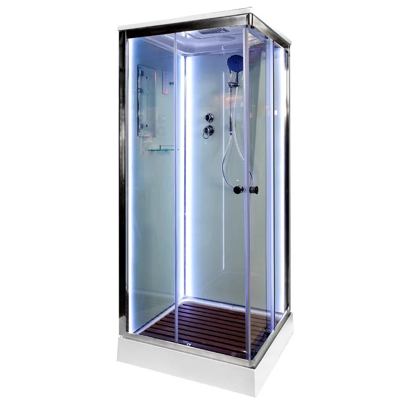 Душевая кабина DTO K409S 90х90, LED, профиль хром, стекло прозрачное Sancos — официальный сайт