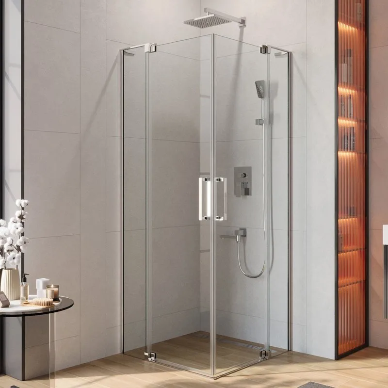 Душевой уголок Cezares Slider AH 2 70/80-80/90 C Cr профиль хром, стекло прозрачное Sancos — официальный сайт