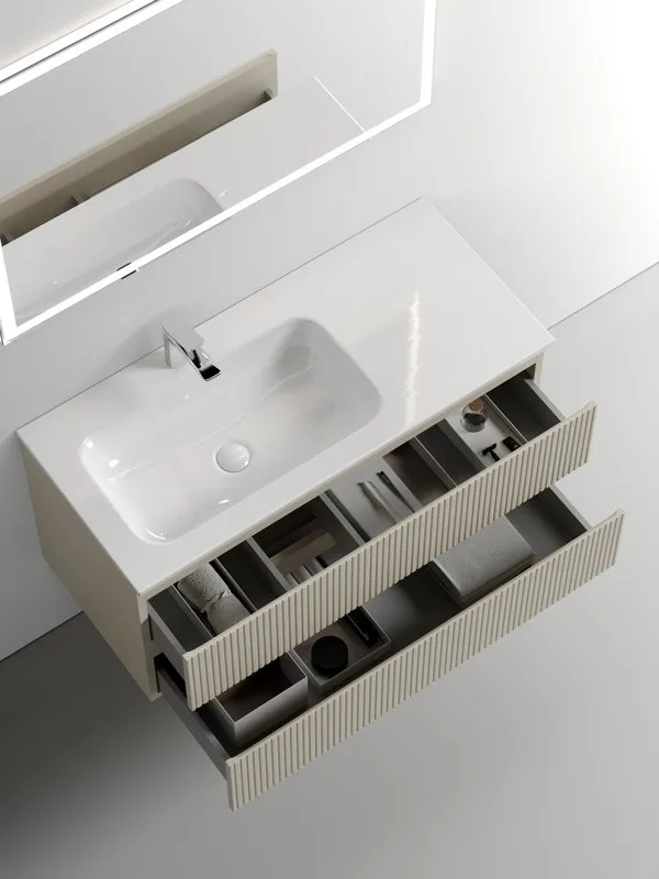 Тумба с раковиной Sancos Snob T 100 см, L, beige soft Sancos — официальный сайт