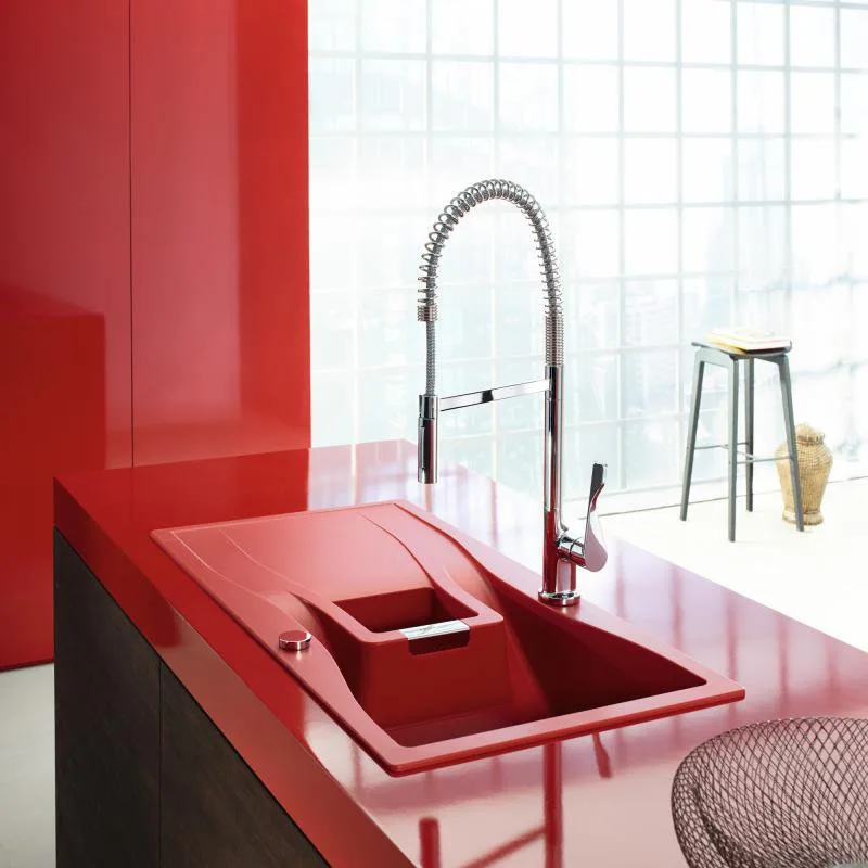 Смеситель для кухни Axor Citterio Semi-Pro 39840000 хром, с гибким изливом Sancos — официальный сайт