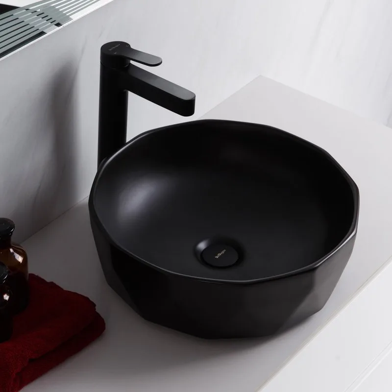 Накладная раковина BelBagno BB1409H301 41 черная Sancos — официальный сайт