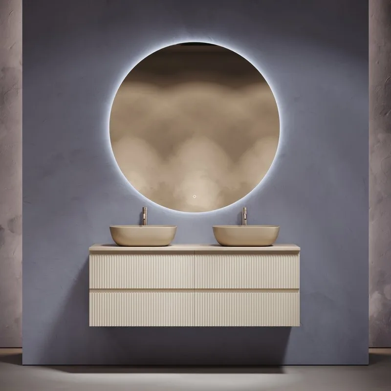 Тумба с раковиной Sancos Snob R 140 beige soft, столешница бежевая TT140A2X, раковина CN6009MC Sancos — официальный сайт