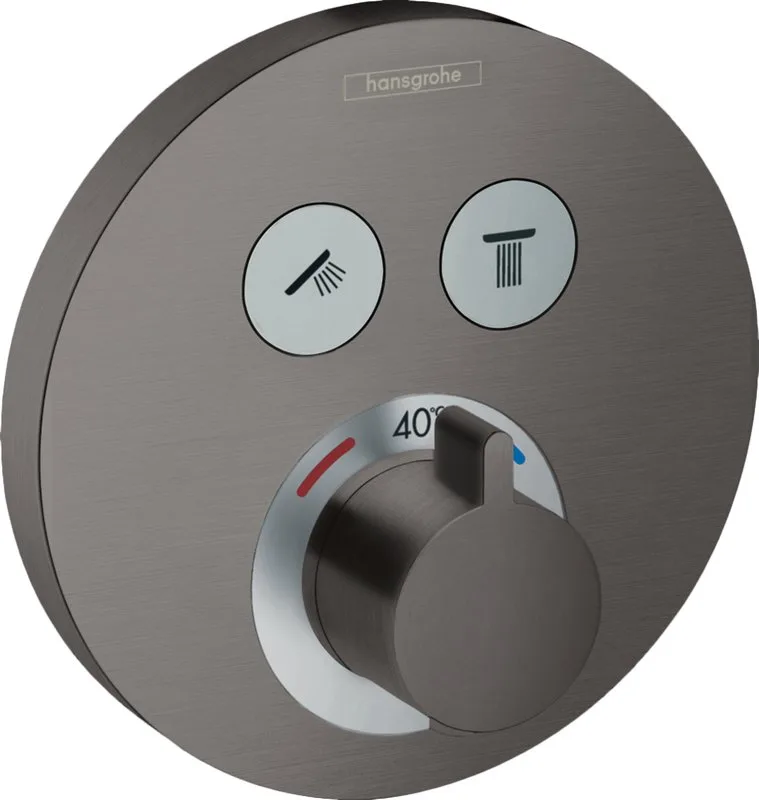 Термостатический смеситель встраиваемый Hansgrohe ShowerSelect S 15743340, для душа, шлифованный чер Sancos — официальный сайт