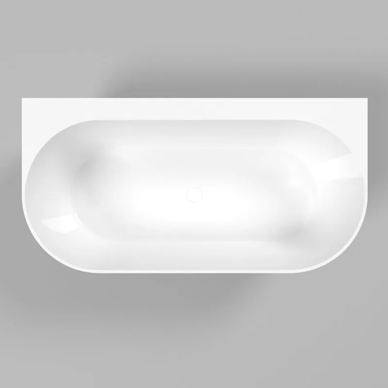 Ванна из искусственного камня WHITECROSS Pearl B 155x80 см, пристенная, белая, овальная, с донным кл Sancos — официальный сайт